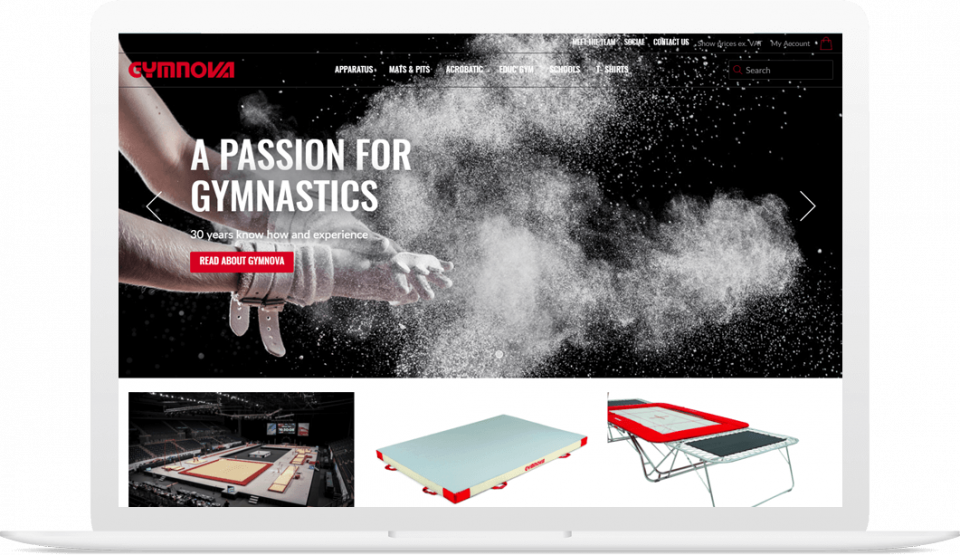site for gymnastic equipment manufacturer Gymnova Edward Robertson