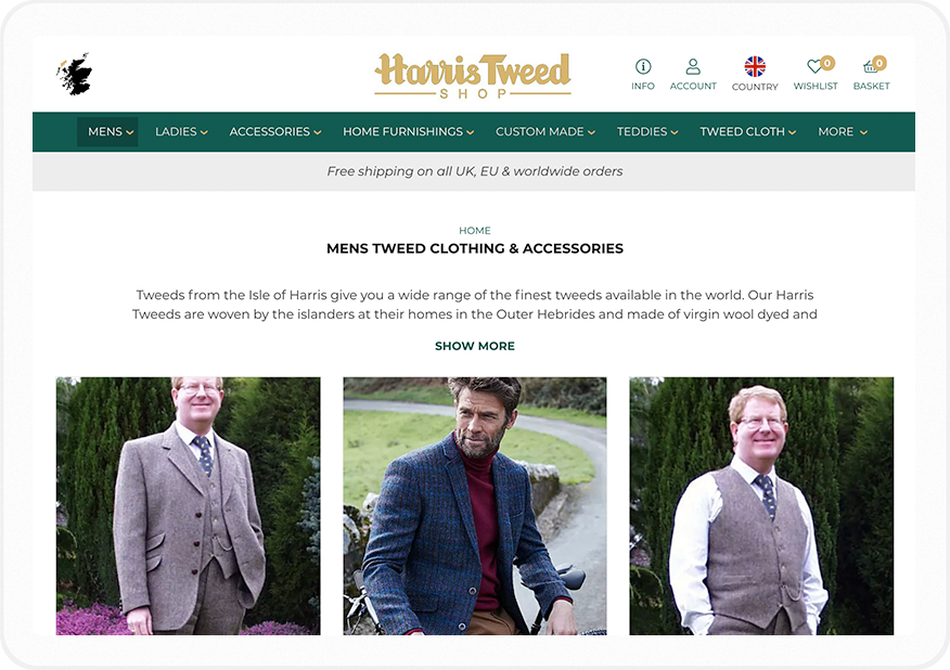 Harris Tweed Shop Laptop Image