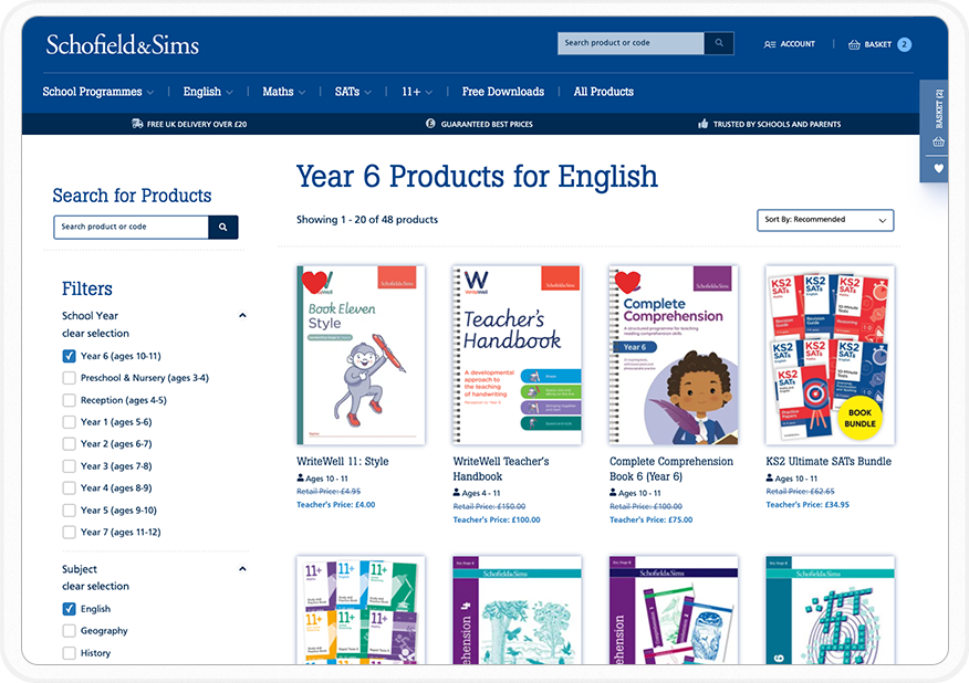 Schofield and Sims Tablet View